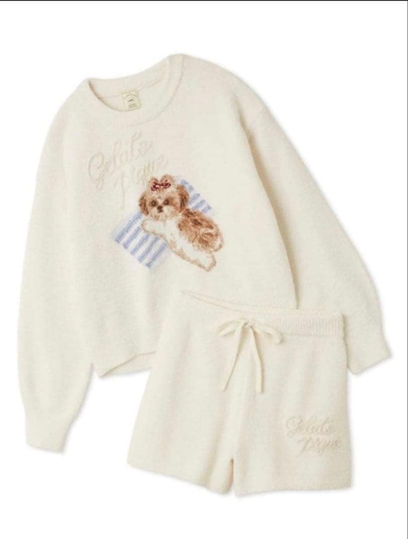 るる　シーズージャガードプルオーバー＆ベビモコショートパンツセット ONLINE限定】シーズージャガードプルオーバー＆ベビモコショートパンツ